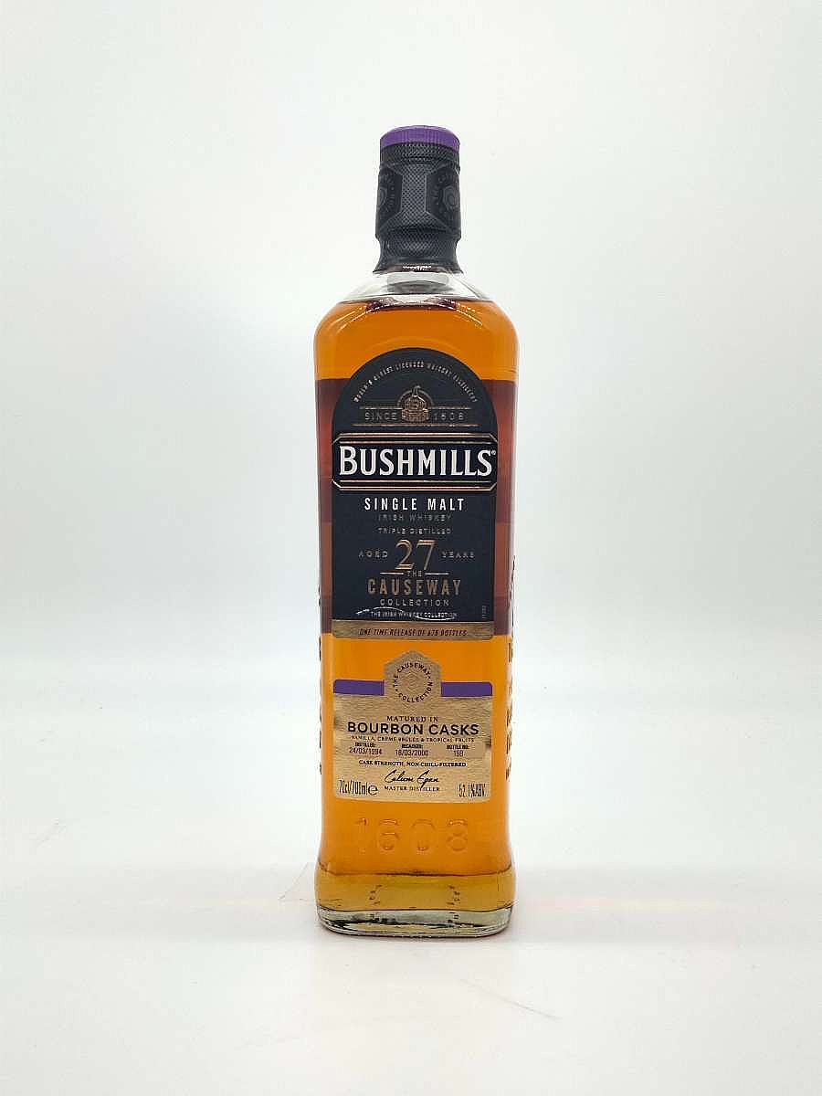 Bushmills Causeway 27 year old, Bourbon Cask, The Irish Whiskey Collection at The Loop exclusive (plus Causeway whiskey glass)