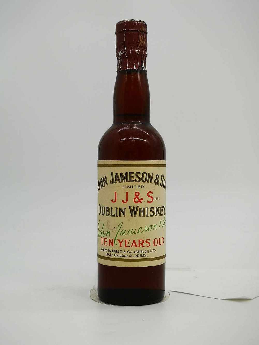 John Jameson & Son Ltd 'JJ&S' 10 year old Dublin Whiskey, bottled by Kelly & Co. (Dublin) Ltd, 1960s