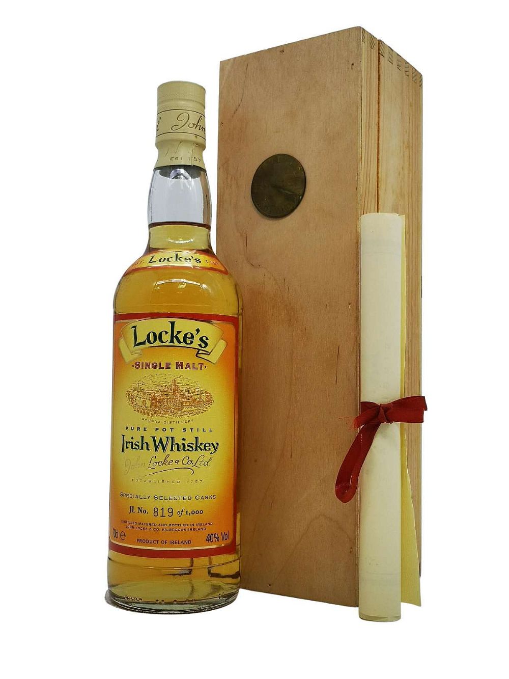 Locke's Single Malt Pure Pot Still Irish Whiskey
