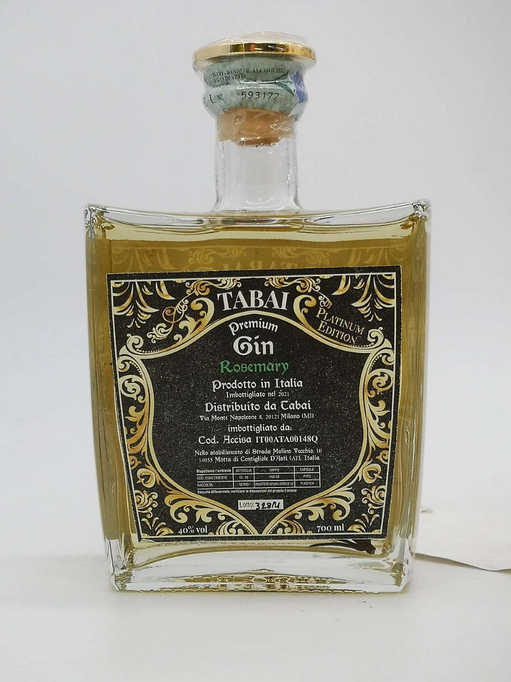 Tabai Premium Gin Platinum Edition, Rosemary Essence | Whiskey Bidders |  Irish Whiskey Auction Online Platform