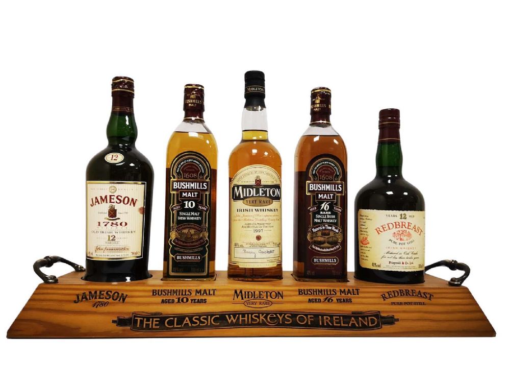 Premium Whiskeys of Ireland, 5 bottle plinth