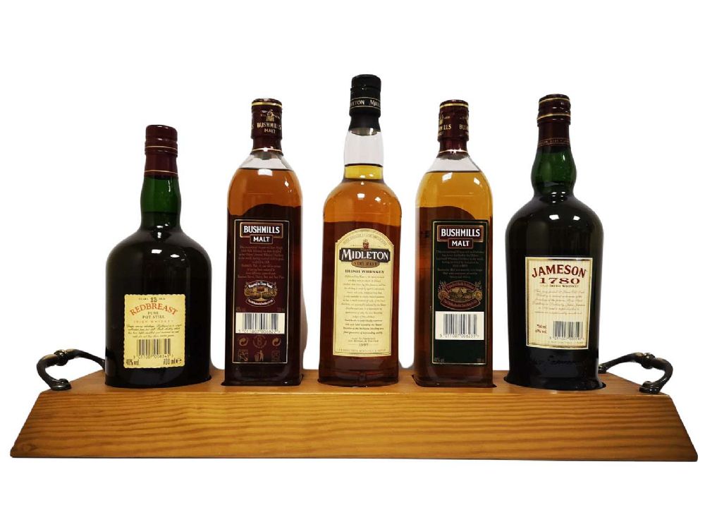 Premium Whiskeys of Ireland, 5 bottle plinth