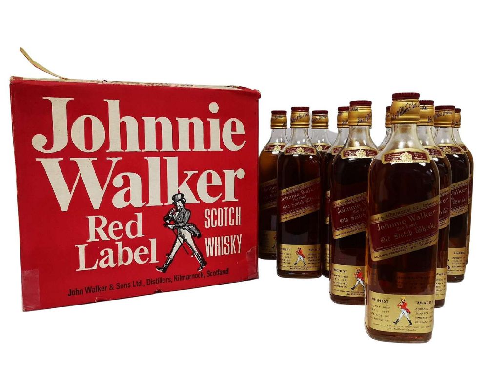 Johnnie Walker Red label, (12 bottle lot in original outer case), c.1970s