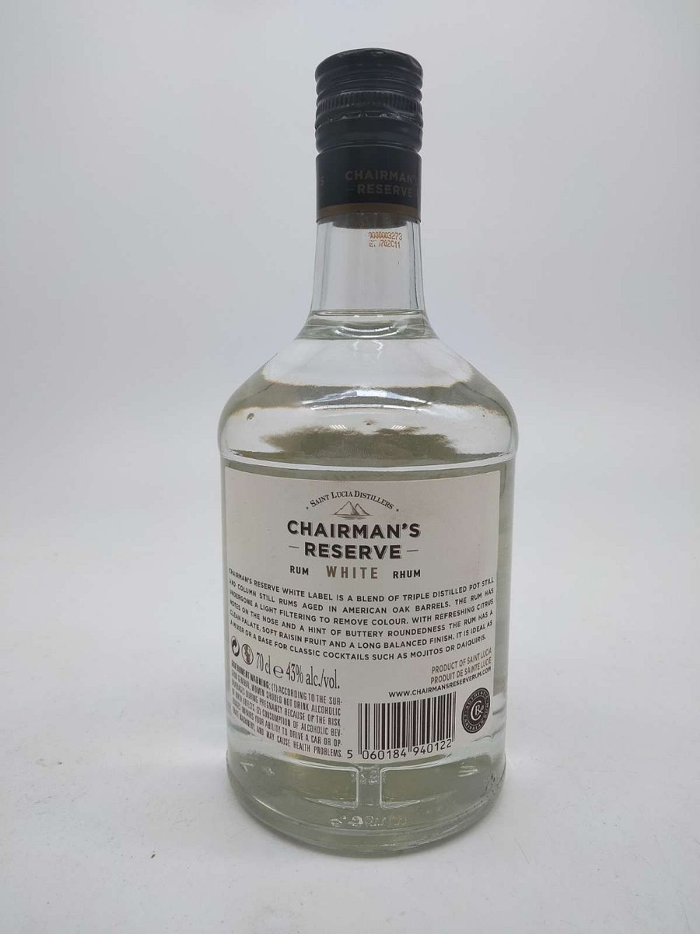 Saint Lucia Distillers Chairman's Reserve White Rum | Whiskey Bidders |  Irish Whiskey Auction Online Platform