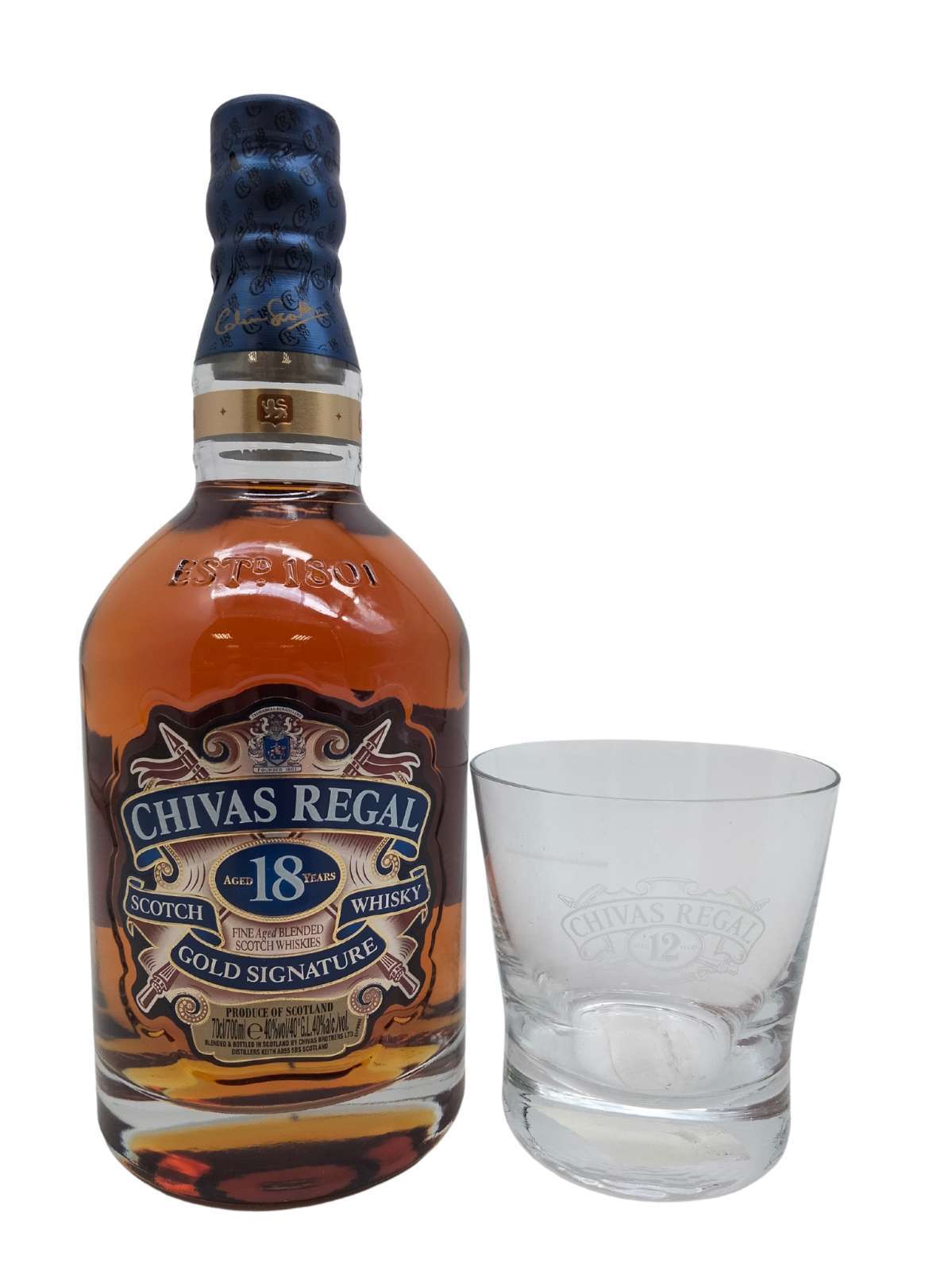 Chivas Regal 18 year old plus 6 branded Chivas Regal glasses, Whiskey  Bidders